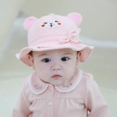 China Fashion\comfortable pescatore\durable 2021 autumn designer hat fashionable lead cappelli OEM/ODM for toddler kids funny bear fisherman hat with bow for sale