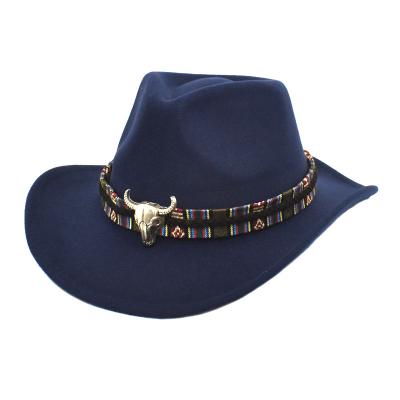 China ODM Welcomed Wholesale Custom New Fashion Church Party Cowboy Tiara Hats Wide Brim Panama Buckle Felted Hat Hats For Men And Women for sale