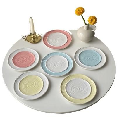 China Factory Direct Sales Viable Ceramic Pizza Dish High End Customizable Dessert Dishes For Restaurant Ceramic Dinner for sale