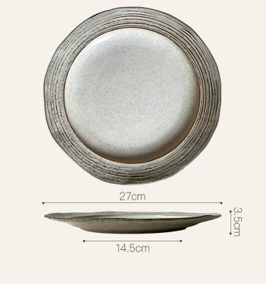 China Japanese Style Sustainable Round Plate Reactive White Dinnerware Dish Porcelain Dessert for sale