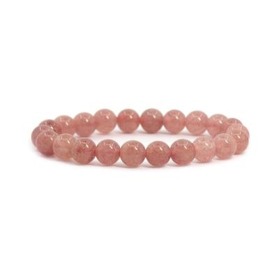 China BOHEMIA A Grade Strawberry Quartz Bracelet Genuine Gemstone Beads Natural Healing Crystal Bracelets for sale