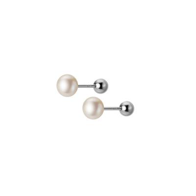 China Cute Fashion S925 Sterling Silver Natural Pearls Stub Earrings For Girl Women Jewelry for sale