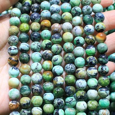 China Natural Green Loose Variscite Gemstone Green Beads Strands For Jewelry Making 4mm for sale