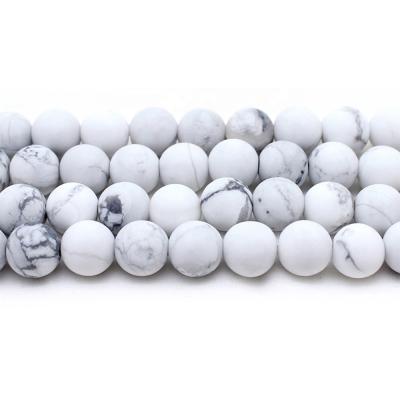 China Matte White Howlite Loose Stone Natural Bead For Bracelet Necklace Jewelry Making 4mm for sale