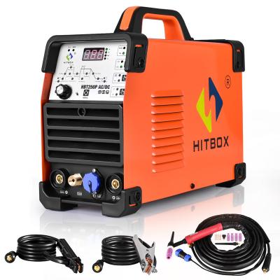 China HITBOX 2T 4T AC Welder HBT250P ACDC TIG Pulse Muttahida Majlis-e-Amal Inverter ARC Welding Machine Multifunctional Aluminum Professional Semi-automatic Control Function for sale