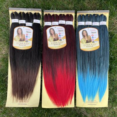 China 100% Korea Fiber Spetra 4pcs 300g Pre-Stretched Straight Hair Extension Itch Free Fiber Braiding Hair for sale