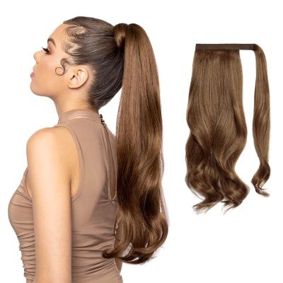 China 20inch Synthetic Natural Wave Ponytail Extension Wavy Wrap Around Pony Tail Hair Extensions for sale