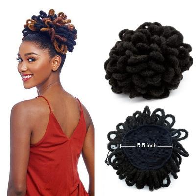 China Dreadlock Afro Puff Hair Bun Fake Dread Locs Bun Hair Extension for sale