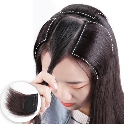 China Easy To Use Wholesale Natural Synthetic Hair Topper Middle Part Clip In Brown Machine Made Hair Piece Weft Base for sale