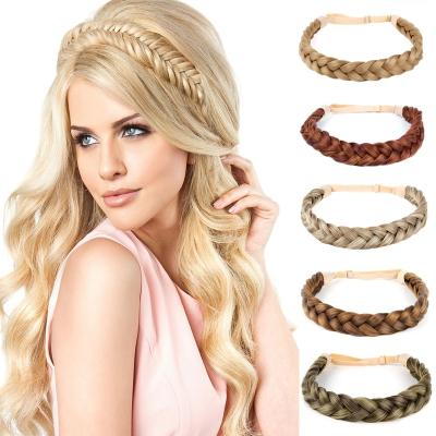 China Straight Synthetic Twist Wig Elastic Hair Bands Braid Bohemian Braid Headbands For Women Stretch Girls Hair Accessories for sale