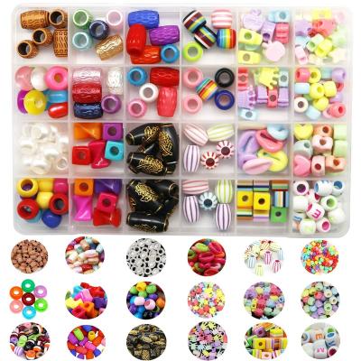 China Fashion 215 Pcs Baby Dreadlock Bead Pony Beads Kit For Bracelet Jewelry Making Hair Beads for sale