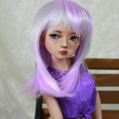 China D'unoa white BJD doll wig MSD straight thin silver and purple doll wig from fairyland 1/3 1/4 1/6 for sale