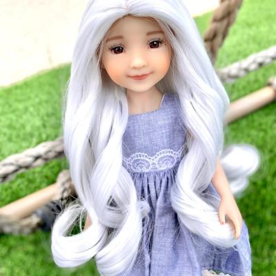 China Straight Fashion Curly Wig For American Doll Hair Replacement Synthetic White Doll Accessory for sale