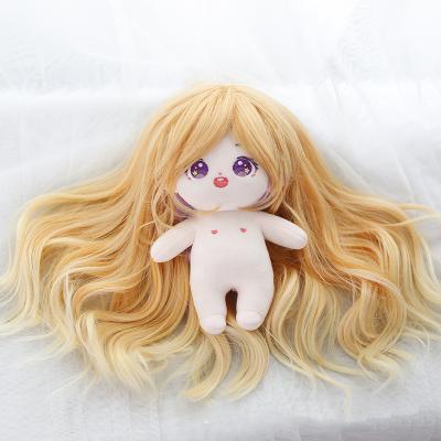 China DIY TOY Good Quality Synthetic High Temperature Fiber Doll Wig Blonde Curly Hair for sale