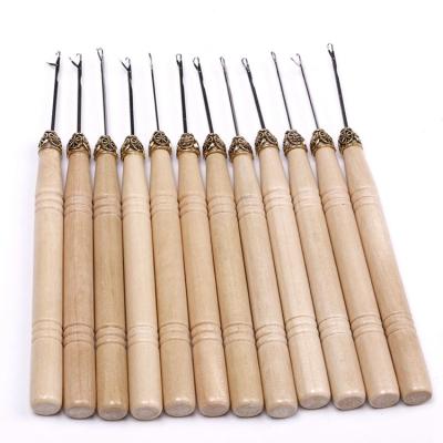 China Wooden crochet knitting needle for hair crochet braiding wooden knitting needle for braiding hair for sale