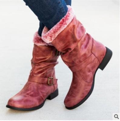 China Women Lightweight PU Fabric Winter PU Boots for sale