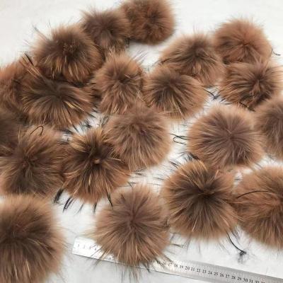 China SF0260 Wholesale Real Fluffy Pom Poms / Anti-wrinkle Raccoon Fur Big Balls for sale