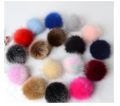 China Anti-Wrinkle Fake Fur Pompom Balls With Breakage 12-13cm Faux Fox Fur Plastic Bag Hanging Bag Women Dry Cleaned 0.01--0.05kg Adults Furarity 1 PC for sale