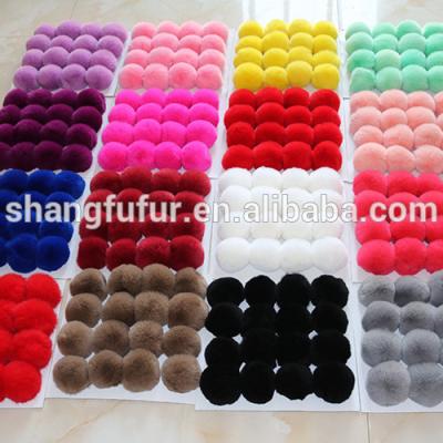 China Anti-wrinkle detachable artificial rabbit fur ball for sale