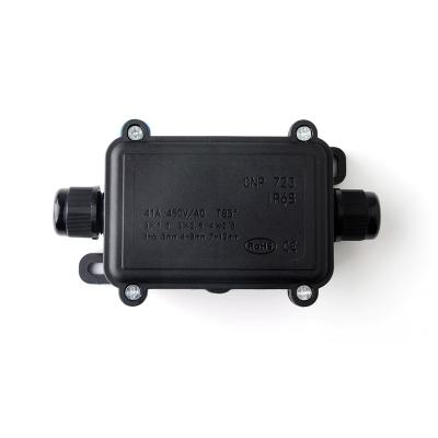 China PA66 2 Ways One in and One Out IP68 Underwater Waterproof Electrical Cable Connector Junction Box for sale