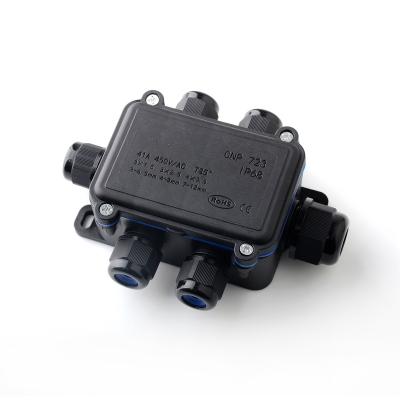 China PA66 6 Ways Two in and Four Out IP68 Underwater Waterproof Electrical Cable Connector Junction Box for sale