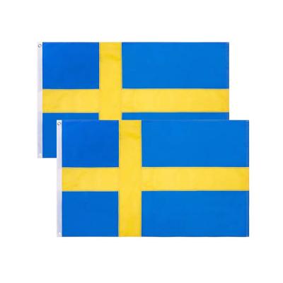 China Health Care Institutes Wholesale Swedish Country Flag 3x5 ft Sweden Banner National Flags 100% Polyester Blue Cross Yellow Yellow for sale