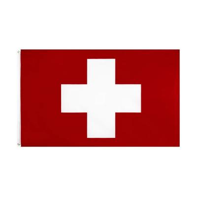 China Health Care Institute Custom Large All World Country Wihit Red Cross Flags Polyester Printed Swiss National Flag Wholesale 3x5 ft Switzerland Flag for sale