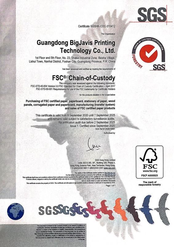 FSC - Guangdong BigJavis Printing Technology Co., Ltd.