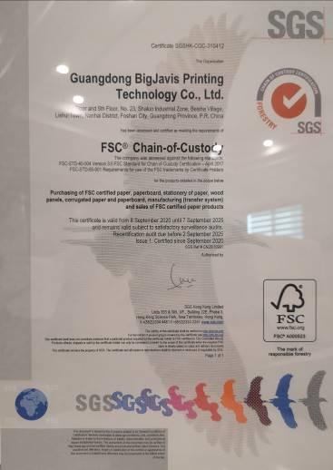 FSC - Guangdong BigJavis Printing Technology Co., Ltd.