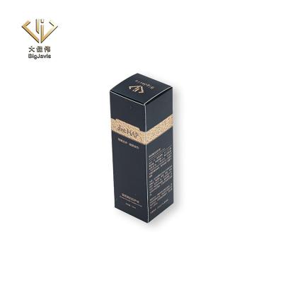 China Hot Sales Recyclable Custom Design Printed Paper Boxes Paper Boxes Cosmetic Black Color Facial Skin Care Paper Packaging for sale