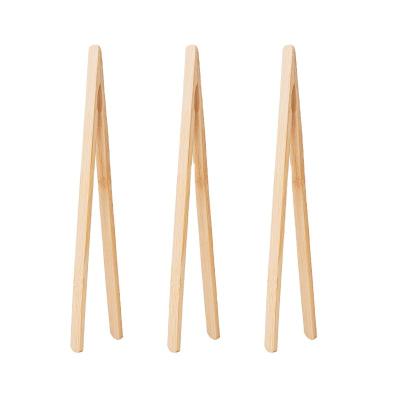 China Viable Natural Bamboo Tongs Tweezers Hold Food Salad Bread Toast Tongs for sale