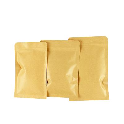 China Recyclable Biodegradable Biscuit Food Flat Bottom Kraft Paper Ziplock Bag With Custom Printed for sale