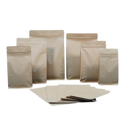 China Factory Direct Sale Recyclable Ziplock Pouch Brown Self Seal Food Package Kraft Paper Bags for sale