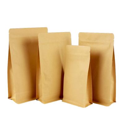 China Stand Up Pouch Food Safety Self Seal Brown Aluminum Foil Kraft Bag Recyclable Environmentally Friendly Ziplock Bag for sale