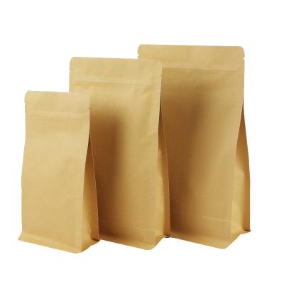 China Custom Recyclable Waterproof Brown Pouch Aluminum Foil Food Grade Kraft Paper Ziplock Bag for sale