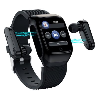 China S300 Waterproof 2 in 1 Sport Smart Wristband with Radio in Ear Earphone Heart Rate Blood Pressure Smart Watch Headset for sale