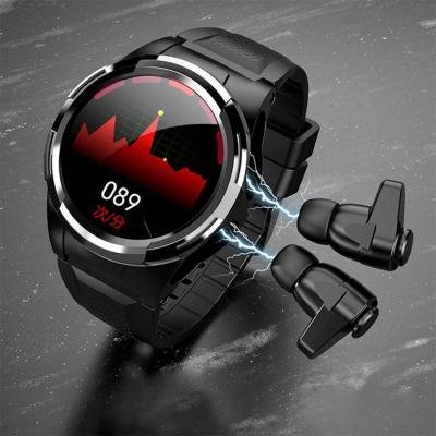 China In-ear 2in1 portable waterproof dustproof smart watch with earbuds bluetooth smartwatch tws wireless earphone 2 in 1 earphone for sale