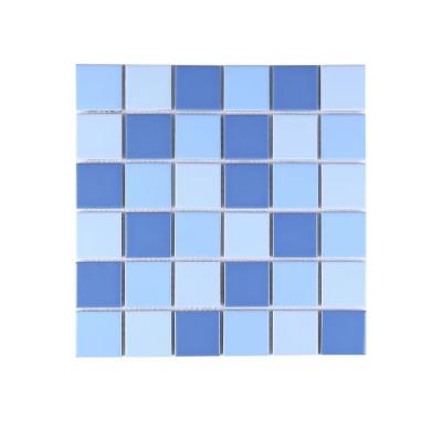 China China Factory Self Stick Classic Simple Blue Color Ceramic Tile Mosaic Glass Craft Tiles Diy Swimming Pool for sale