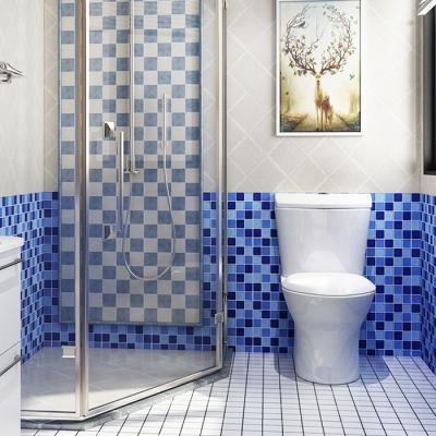 China Classic Simple Dark Blue Color Bathroom Wall Tile Ceramic Swimming Pool Tile for sale