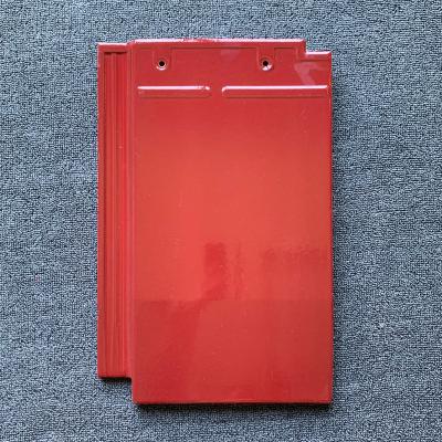 China Classic Simple Chinese Red Glazed Ceramic Roof Tile, Low Price Building Construction Material for sale