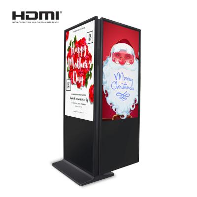 China Direction Indoor Indoor Double Sided Floor Standing Digital Signage 55 Inch Android Indoor LCD Advertising Player for sale