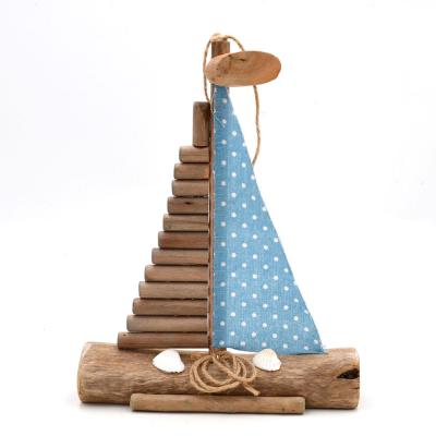 China Latest Product Casual Driftwood Home Office Decoration Sailboat Shape Floodwood Ornament for sale