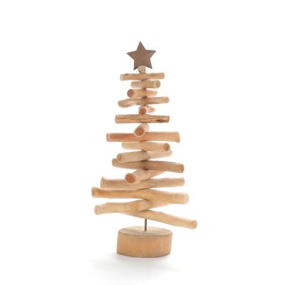 China Eco-friendly driftwood Christmas tree on a stand for decoration for sale