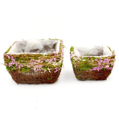 China Modern Moss Flower Pots Square Shaped Moss Planters For Outdoor Garden Decoration for sale