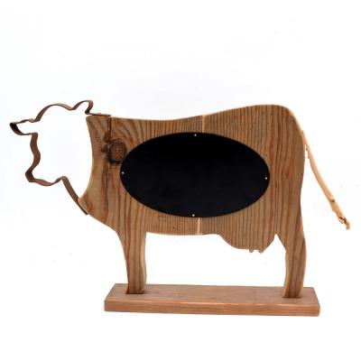 China Occasional Hot Selling Floodwood Cow Decor Handmade Home Animal Table Shelf Wooden Ornament for sale