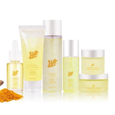 China Wholesale Anti Aging Anti Facial Acne Skin Care Set Natual Private Label Organic Face Care Whitening Turmeric Skin Care Set for sale