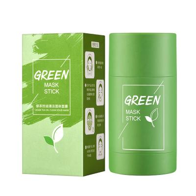 China Korea Skin Care Hydrate Green Tea Mask Solid Stick Clay Cosmetic Facial Mud Mask Moisturizer For Acne Skin for sale