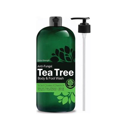 China Hot Selling Organic Bubble Tea Tree Shower Gel Moisturizing Tea Tree Deep Cleansing Body Wash for sale