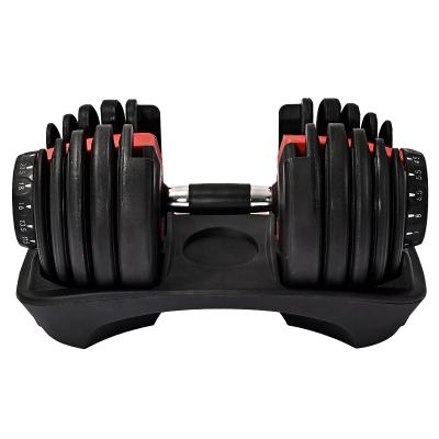 China Support Dumbbells 24 Kg China Indoor Red Black Red Black Adjustable Dumbbell Gym Set Customization Durable New Design for sale