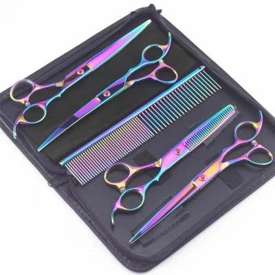 China Viable Wholesale High Quality Gold For Dog Cat Pet Grooming Scissors Set Kit for sale